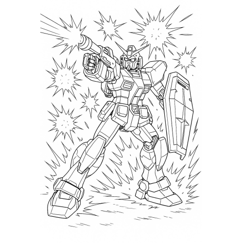Tranh Tô Màu Gundam Cho Bé Năm 2025 - Hình Tô Màu Miễn Phí