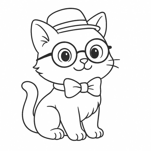 Tranh Tô Màu Mèo Cute Cho Bé Năm 2025 - Miễn Phí