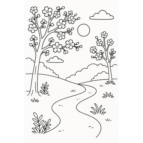 Tranh Tô Màu Mùa Xuân Cho Bé Năm 2025 - Miễn Phí