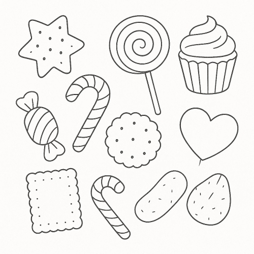 Tranh Tô Màu Bánh Kẹo Cho Bé – Tải PDF 2025