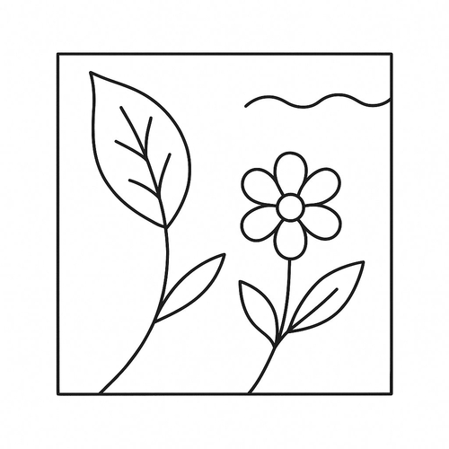 Tranh tô màu trang trí hình vuông cho bé 2025 - PDF