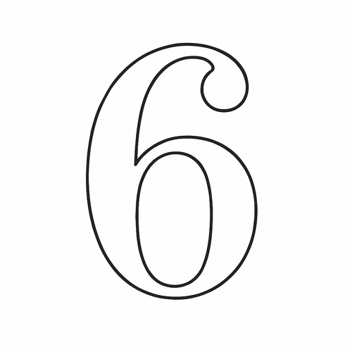 Tô màu số 6 cho bé 2025 - Tranh tô màu sáng tạo