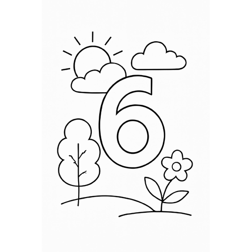 Tô màu số 6 cho bé 2025 - Tranh tô màu sáng tạo