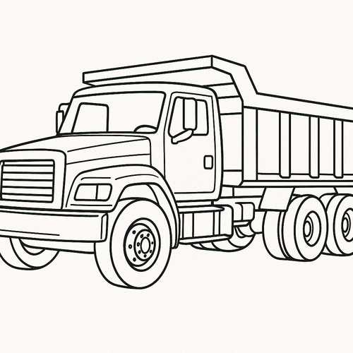 Tranh tô màu xe ben cho bé 2025 - PDF tải về