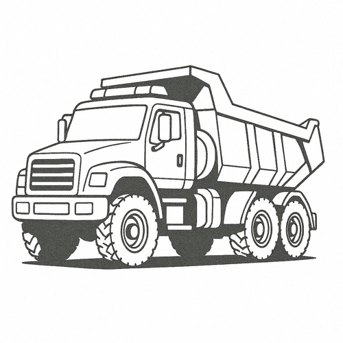 Tranh tô màu xe ben cho bé 2025 - PDF tải về