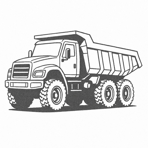 Tranh tô màu xe ben cho bé 2025 - PDF tải về