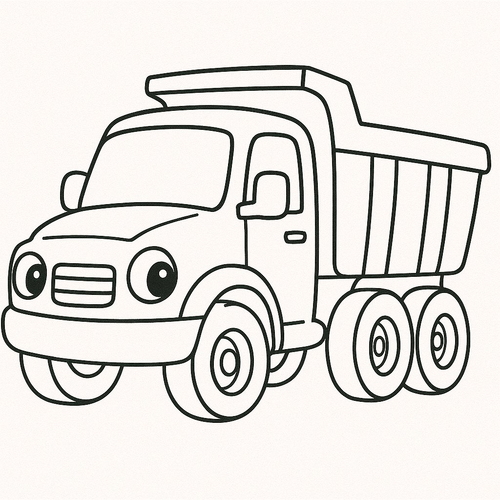 Tranh tô màu xe ben cho bé 2025 - PDF tải về