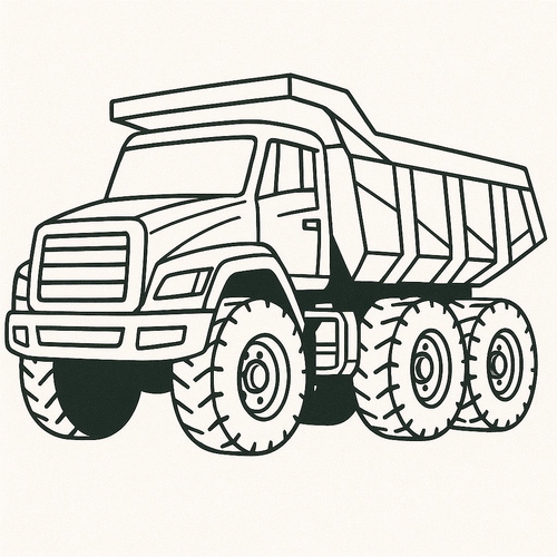 Tranh tô màu xe ben cho bé 2025 - PDF tải về