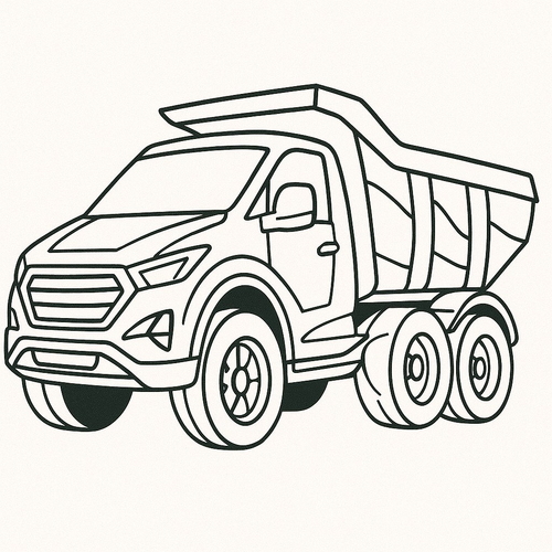 Tranh tô màu xe ben cho bé 2025 - PDF tải về