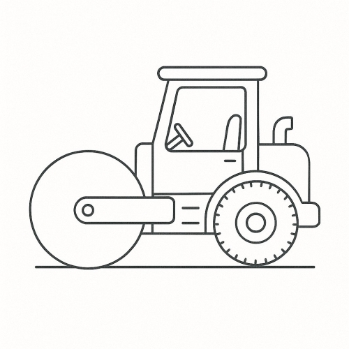 Tranh Tô Màu Xe Lu Cho Bé Năm 2025