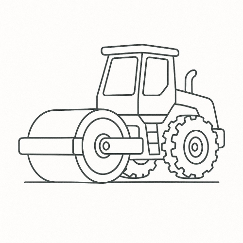 Tranh Tô Màu Xe Lu Cho Bé Năm 2025