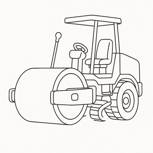 Tranh Tô Màu Xe Lu Cho Bé Năm 2025