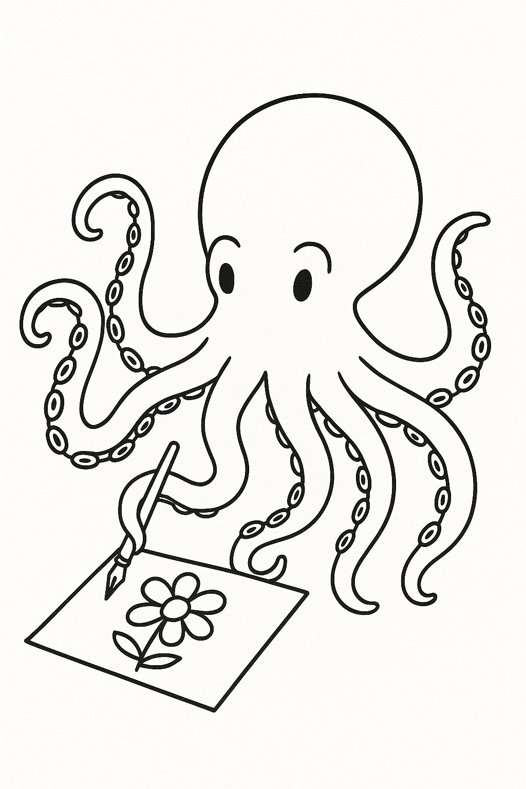 Bạch tuộc vẽ hoa