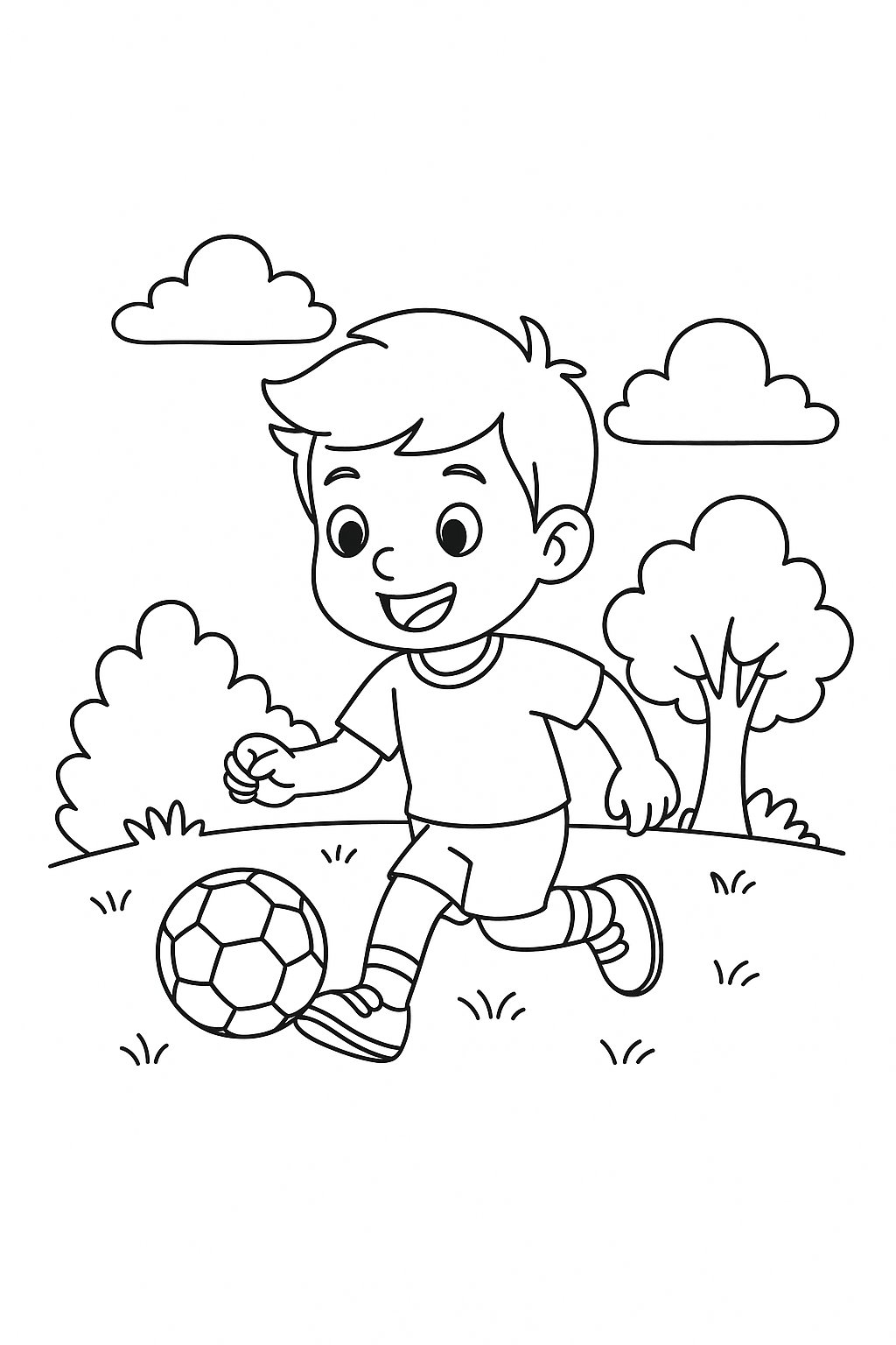 Bé trai chơi bóng