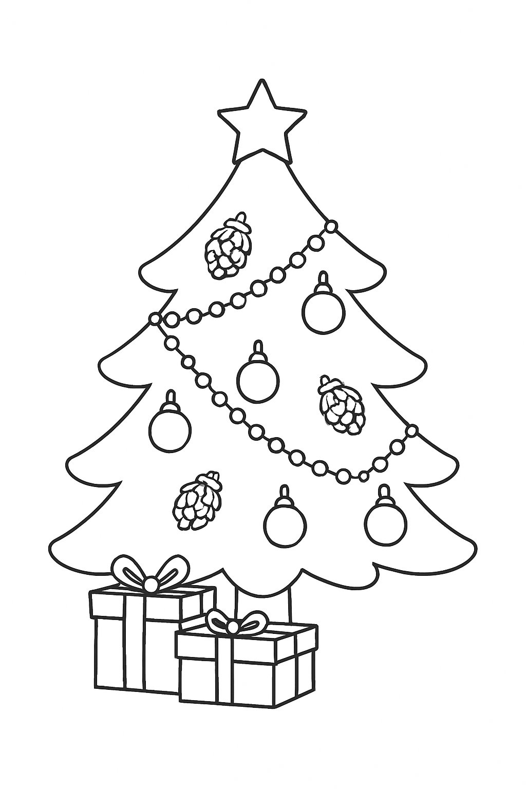 Tranh Tô Màu Cây Thông Noel Tô Màu Cho Bé Năm 2025