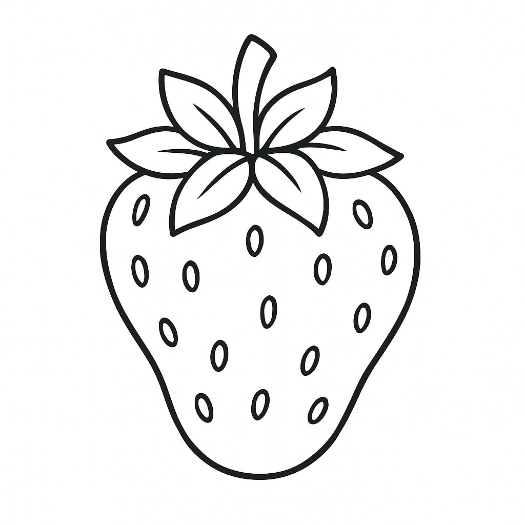 Tô màu quả dâu tây cho bé 2025 - Tải PDF miễn phí