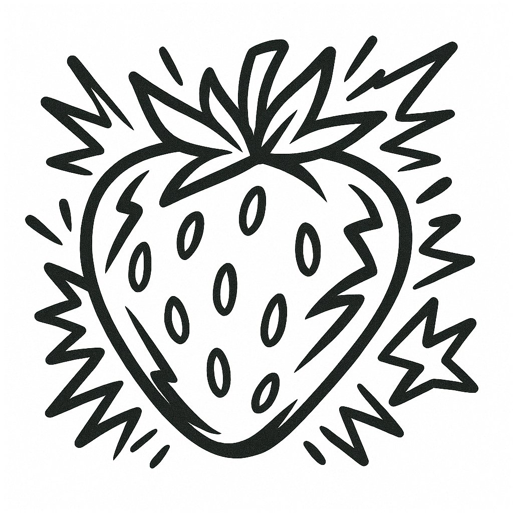 Dâu tây vẽ graffiti