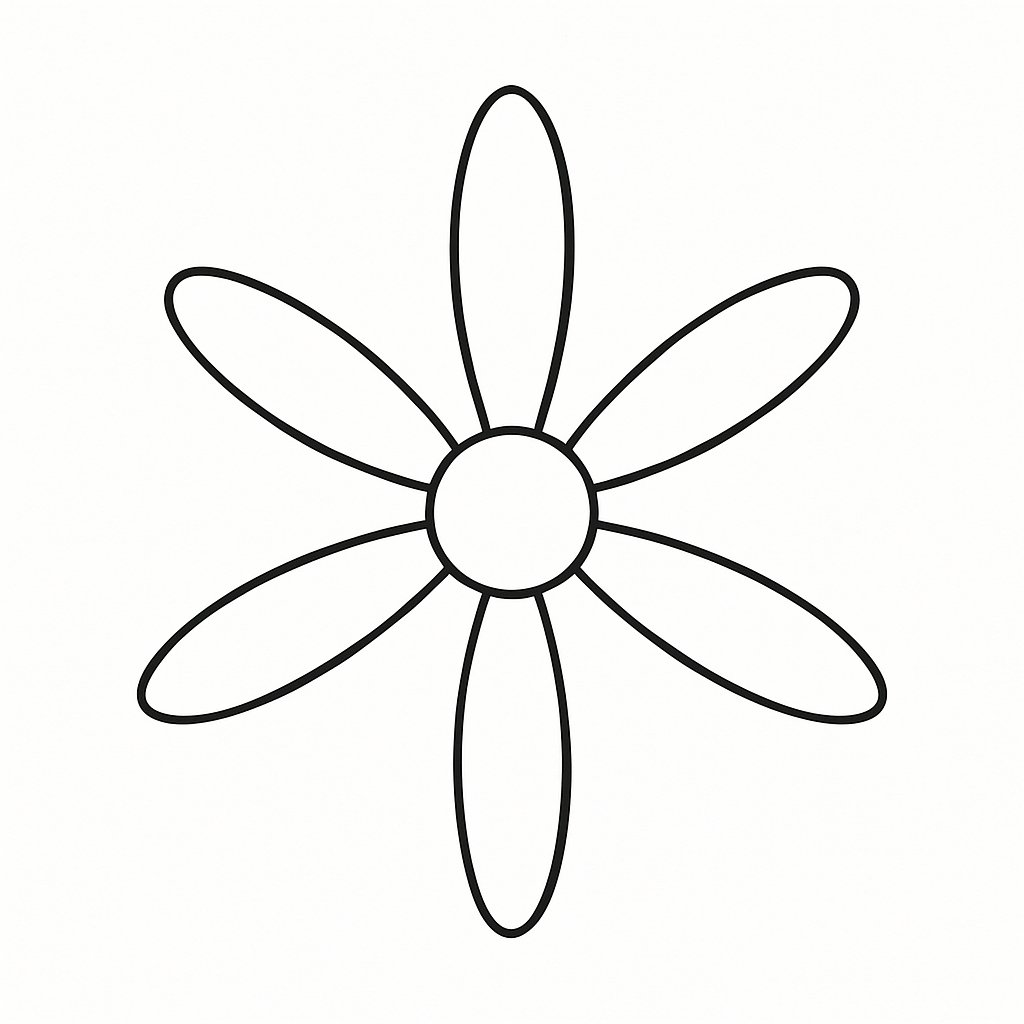 Hoa 6 cánh với cánh hoa dài