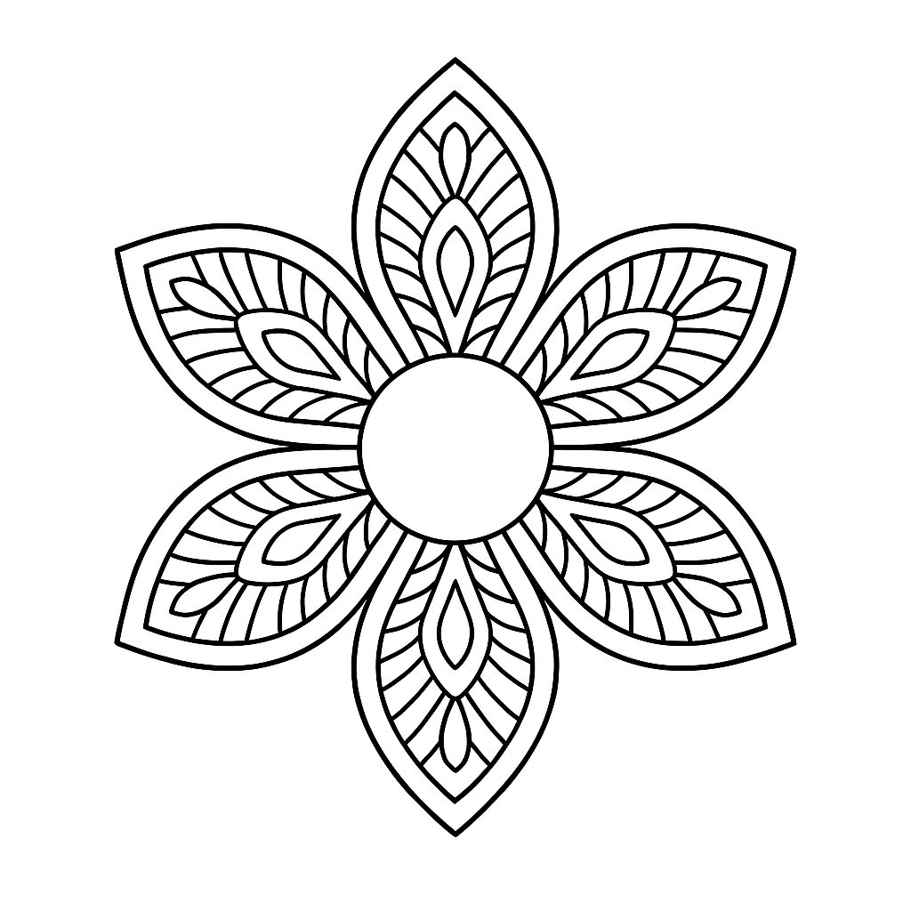 Hoa 6 cánh với họa tiết chi tiết