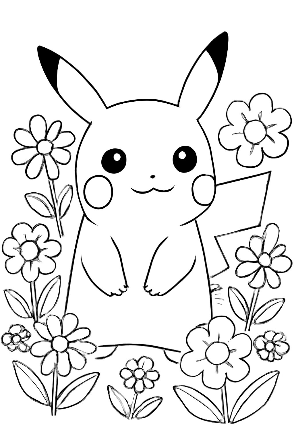 Pikachu trong vườn hoa