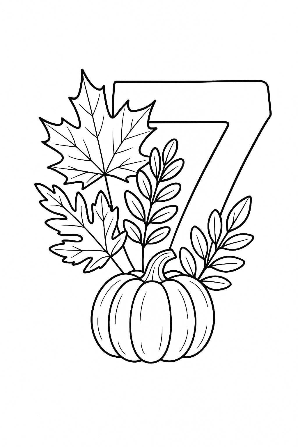 Tô màu số 7 cho bé 2025 - Tải PDF miễn phí