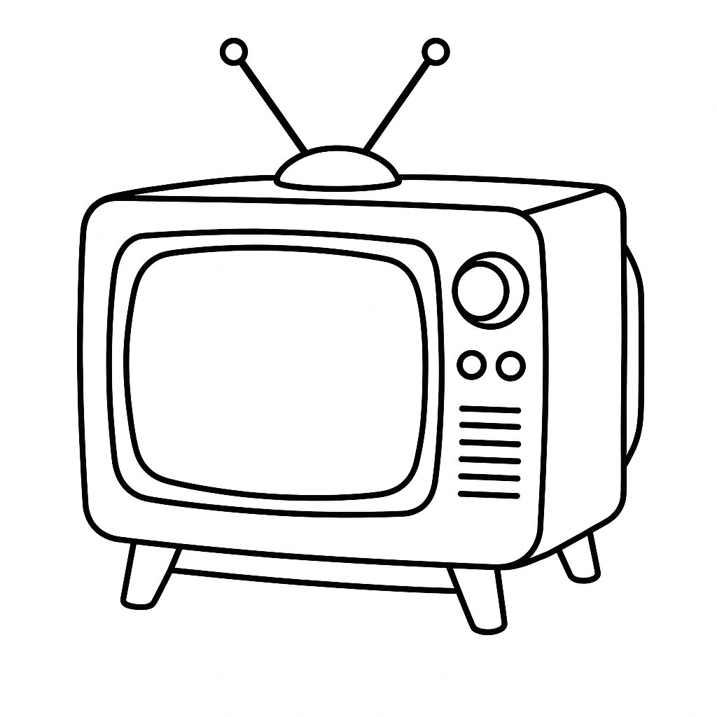 Tranh tô màu tivi cho bé - Hình tô màu tivi 2025