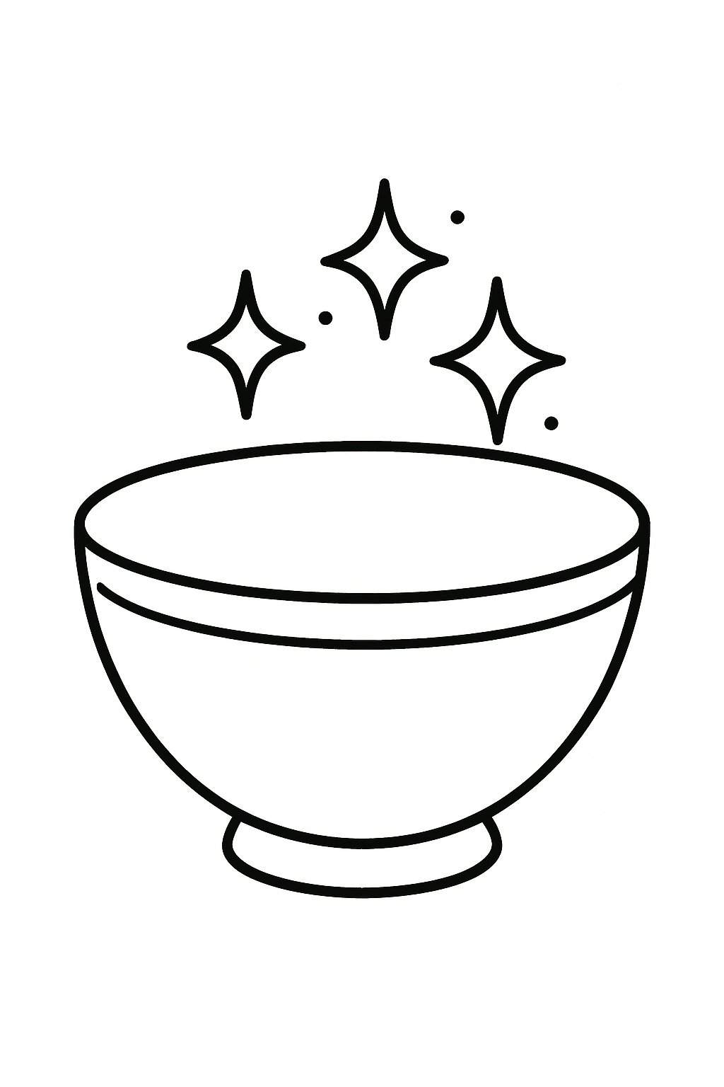 Tô màu cái bát cho bé 2025 – Hình tô màu dễ thương