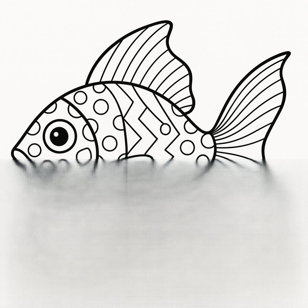 Tô màu cá vàng phong cách pop art