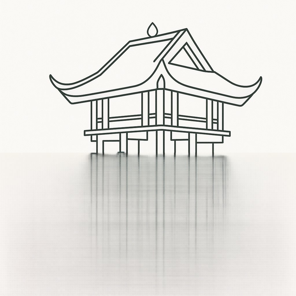 Tô màu chùa Một Cột cho bé 2025 – Tranh tô màu dễ thương