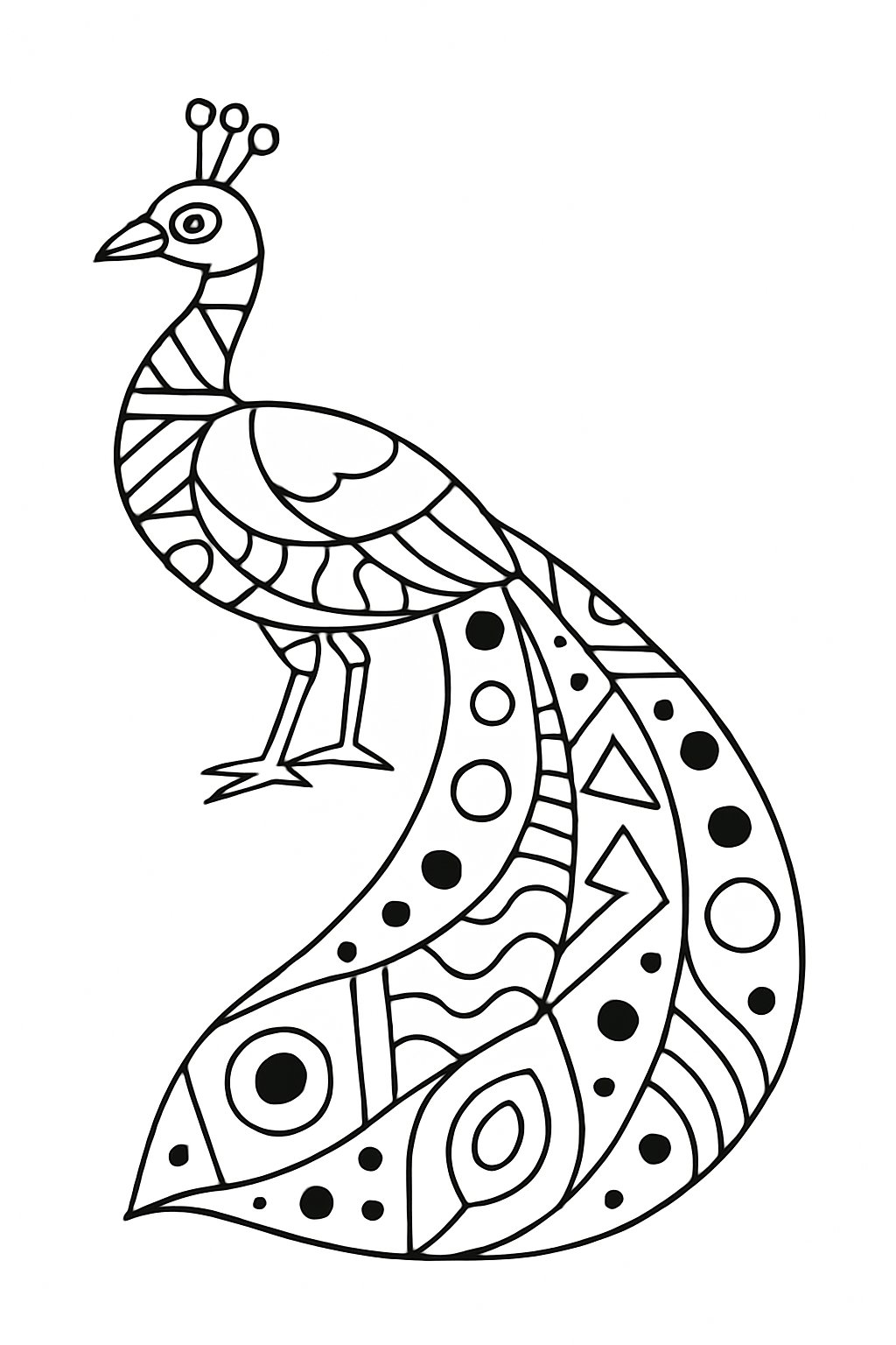 Tô màu con công phong cách pop art