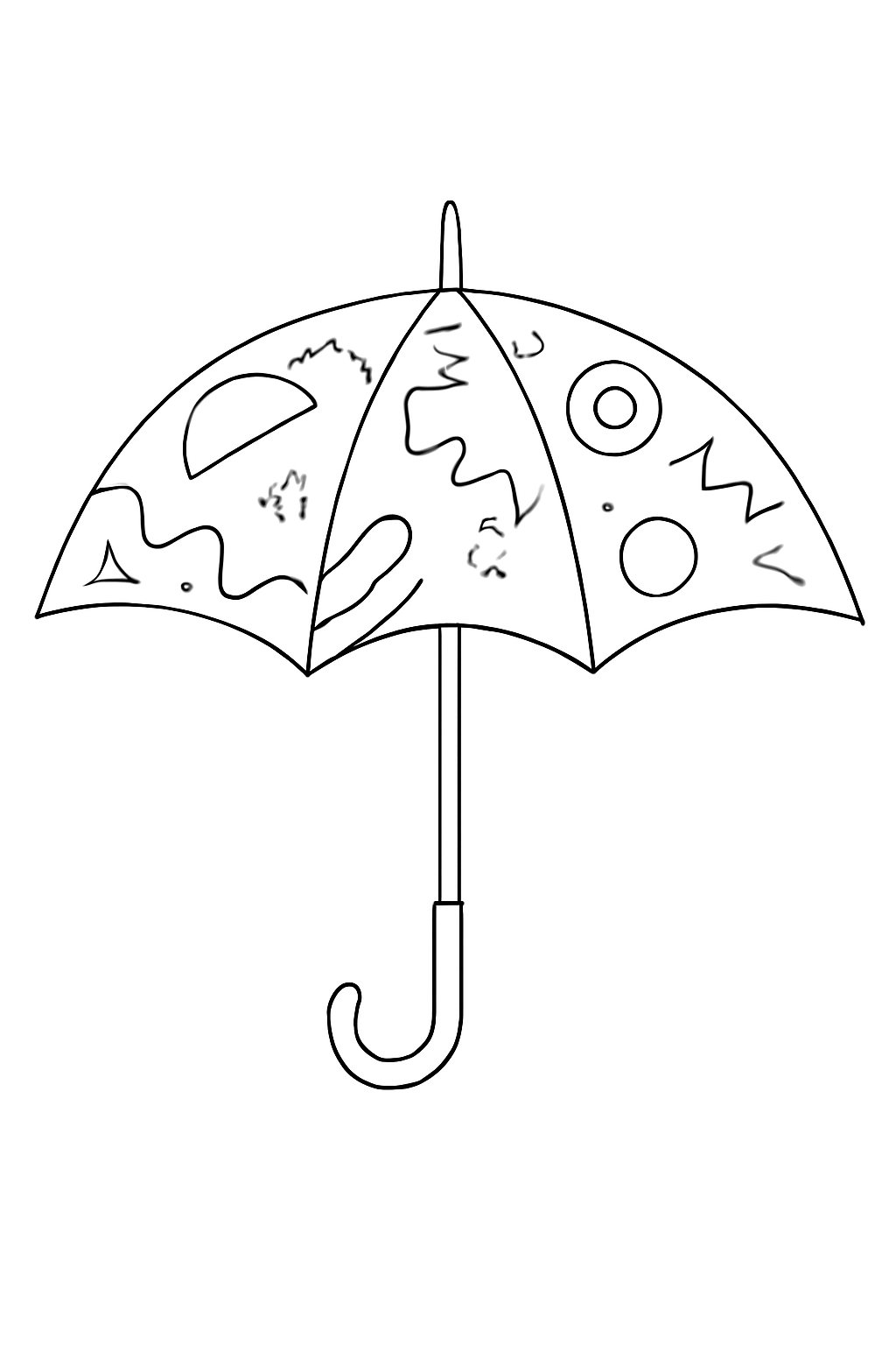 Tô màu cái ô cho bé 2025 – Hình tô màu dễ thương