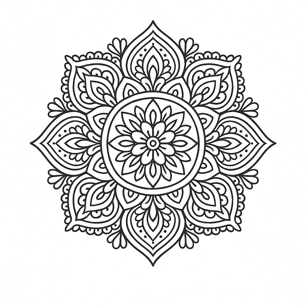 Tranh tô màu hoa văn Mandala