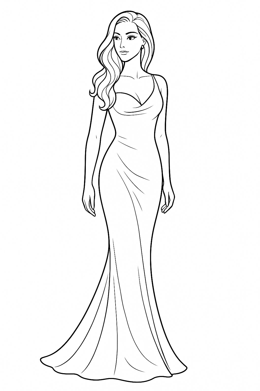 Tranh tô màu váy dạ hội cho bé 2025 - Sáng tạo và vui nhộn