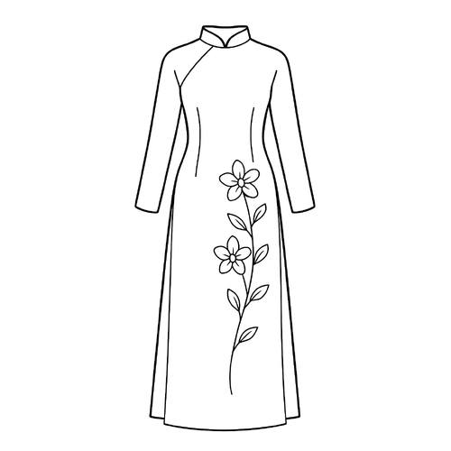 Tranh tô màu áo dài Việt Nam cho bé – Tải PDF 2025