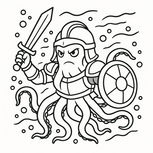 Tô Màu Bạch Tuộc Cho Bé Năm 2025 - Tải PDF Miễn Phí