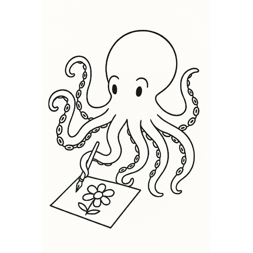 Tô Màu Bạch Tuộc Cho Bé Năm 2025 - Tải PDF Miễn Phí