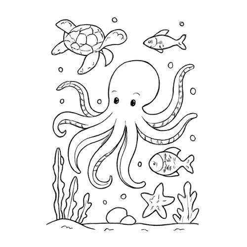 Tô Màu Bạch Tuộc Cho Bé Năm 2025 - Tải PDF Miễn Phí