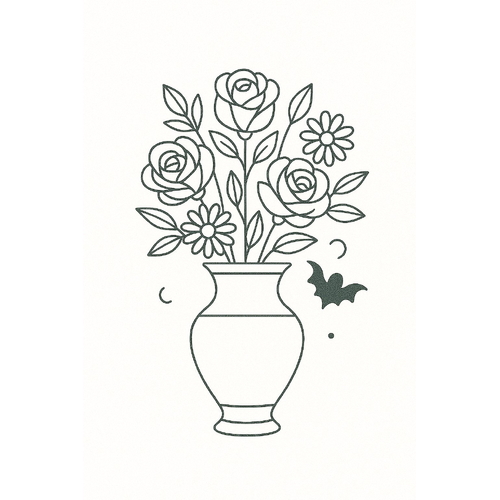 Tô màu bình hoa cho bé – Tranh tô màu 2025