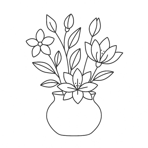 Tô màu bình hoa cho bé – Tranh tô màu 2025