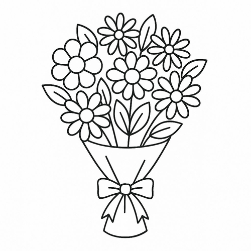 Tranh Tô Màu Tặng Hoa Cô Giáo Năm 2025 - Tải PDF Miễn Phí