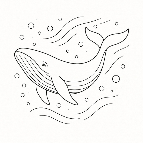Tô màu cá voi cho bé – Tranh tô màu 2025