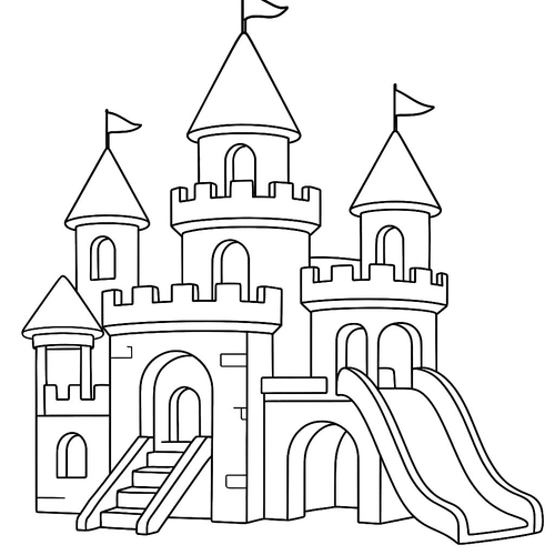 Tranh Tô Màu Cầu Trượt Cho Bé - Hình Tô Màu Năm 2025