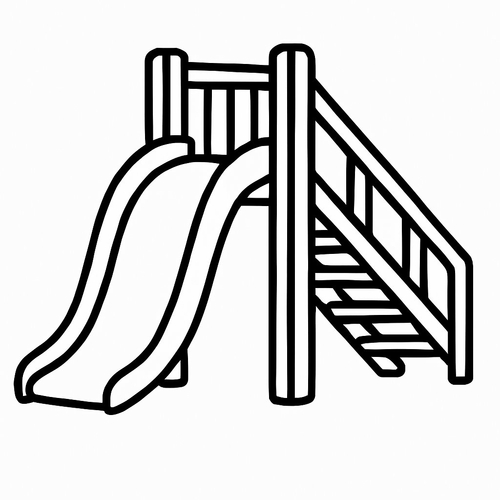 Tranh Tô Màu Cầu Trượt Cho Bé - Hình Tô Màu Năm 2025