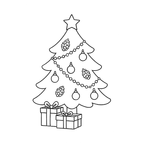 Tranh Tô Màu Cây Thông Noel Tô Màu Cho Bé Năm 2025