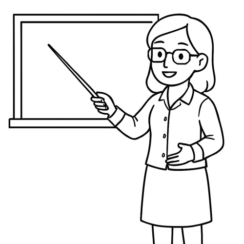 Hình Tô Màu Cô Giáo Cho Bé 2025 - Tranh Tô Màu Mầm Non