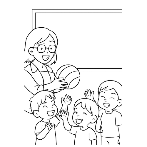 Hình Tô Màu Cô Giáo Cho Bé 2025 - Tranh Tô Màu Mầm Non