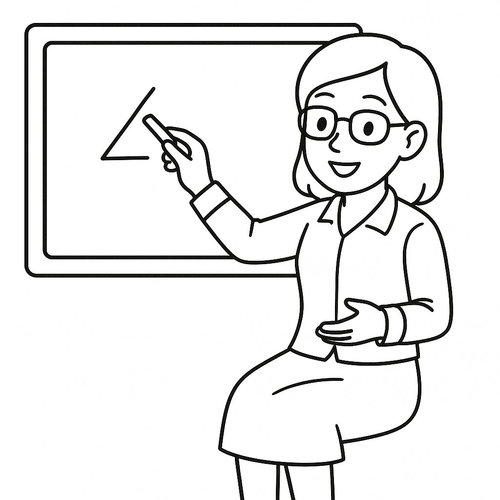 Hình Tô Màu Cô Giáo Cho Bé 2025 - Tranh Tô Màu Mầm Non