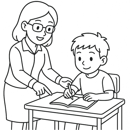 Hình Tô Màu Cô Giáo Cho Bé 2025 - Tranh Tô Màu Mầm Non