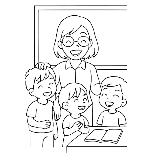 Hình Tô Màu Cô Giáo Cho Bé 2025 - Tranh Tô Màu Mầm Non