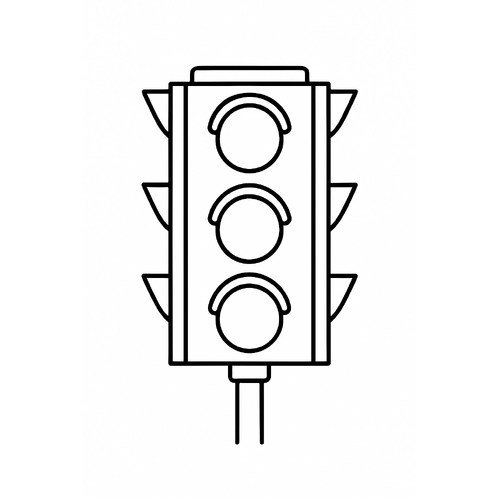 Tô màu đèn giao thông cho bé - Tranh tô màu 2025
